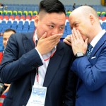 Han Li con Marco Fassone.