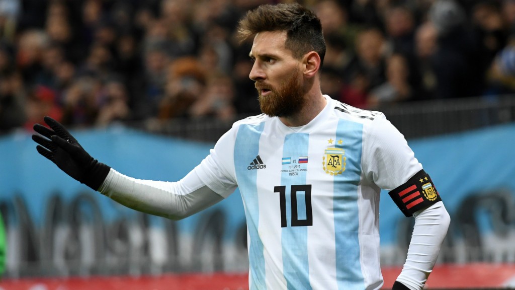 Messi con la maglia dell'Argentina