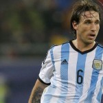 Lucas Biglia con la maglia dell'Argentina.