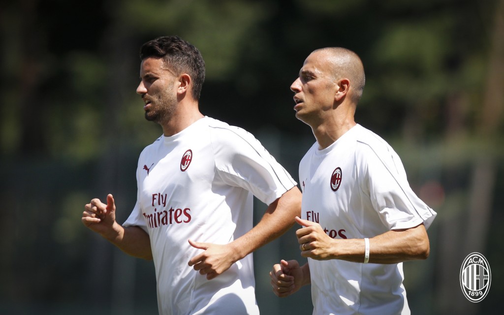Mateo Musacchio con Luca Antonelli nel ritiro estivo del Milan.