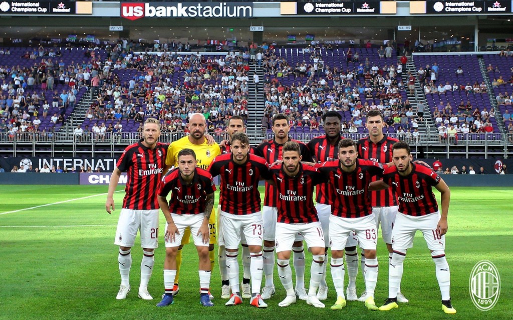 La formazione titolare rossonera in Milan-Tottenham.