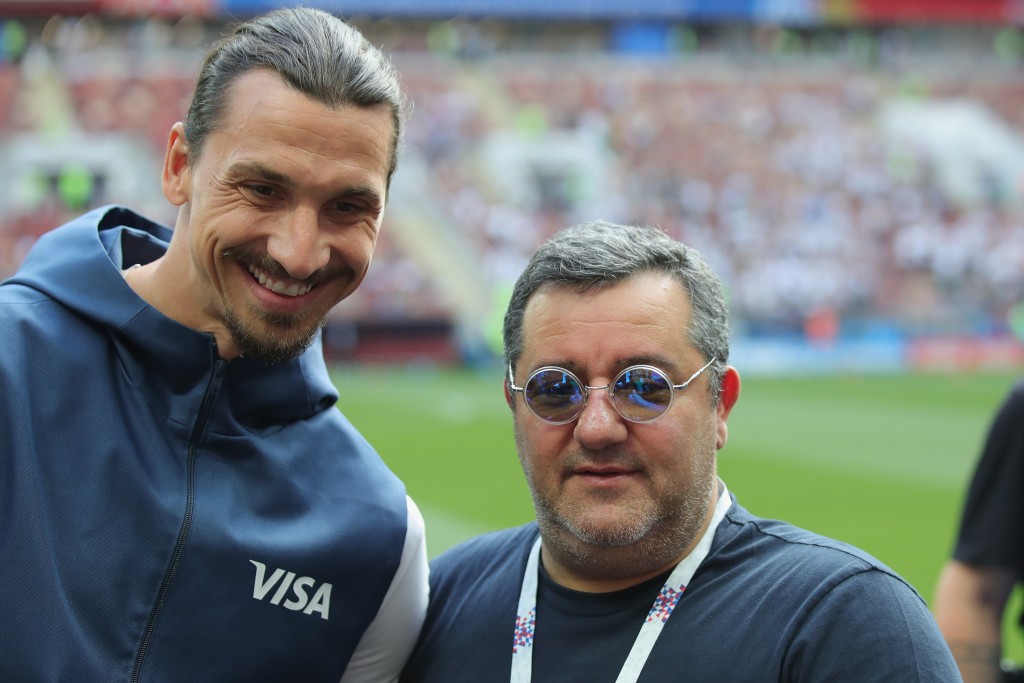 Zlatan Ibrahimovic assieme a Mino Raiola, suo procuratore