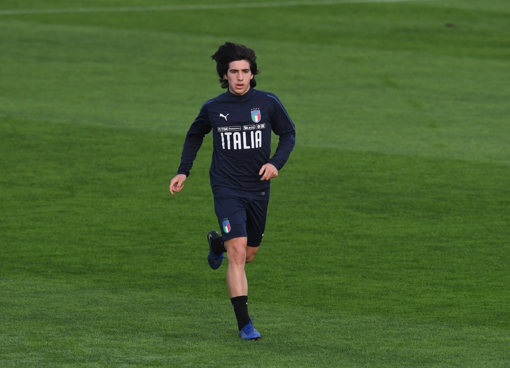 Tonali con la maglia della Nazionale