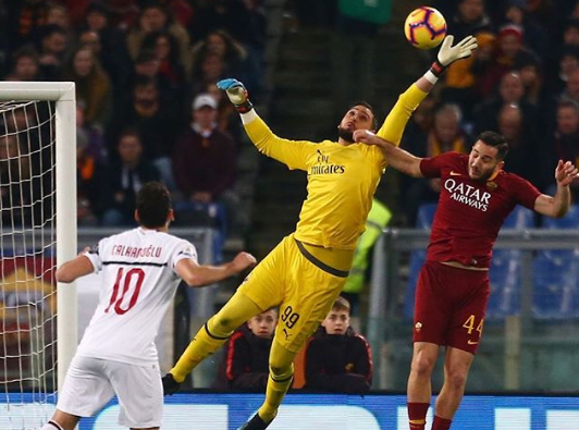 Roma-Milan: Donnarumma salva tutto