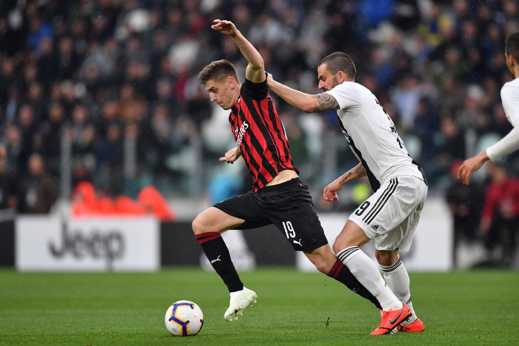 Piatek e Bonucci in Juve-Milan