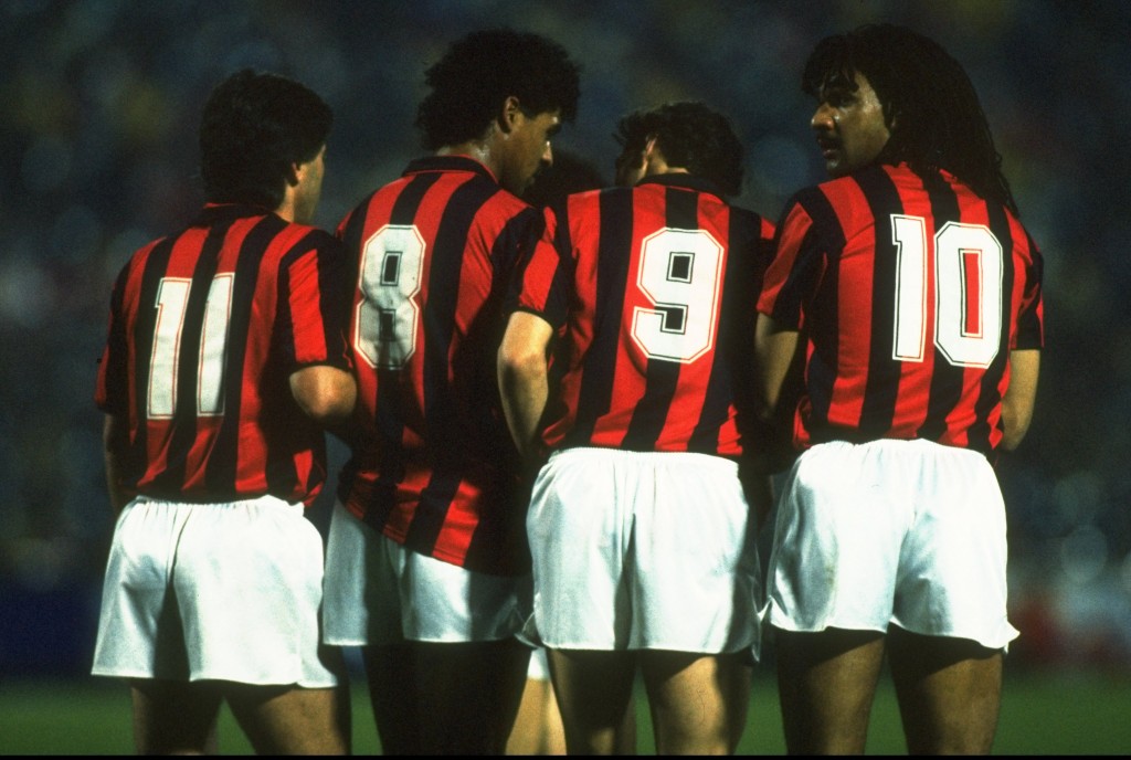 Carlo Ancelloti, Frank Rijkaard, Marco Van Basten and Ruud Gullit