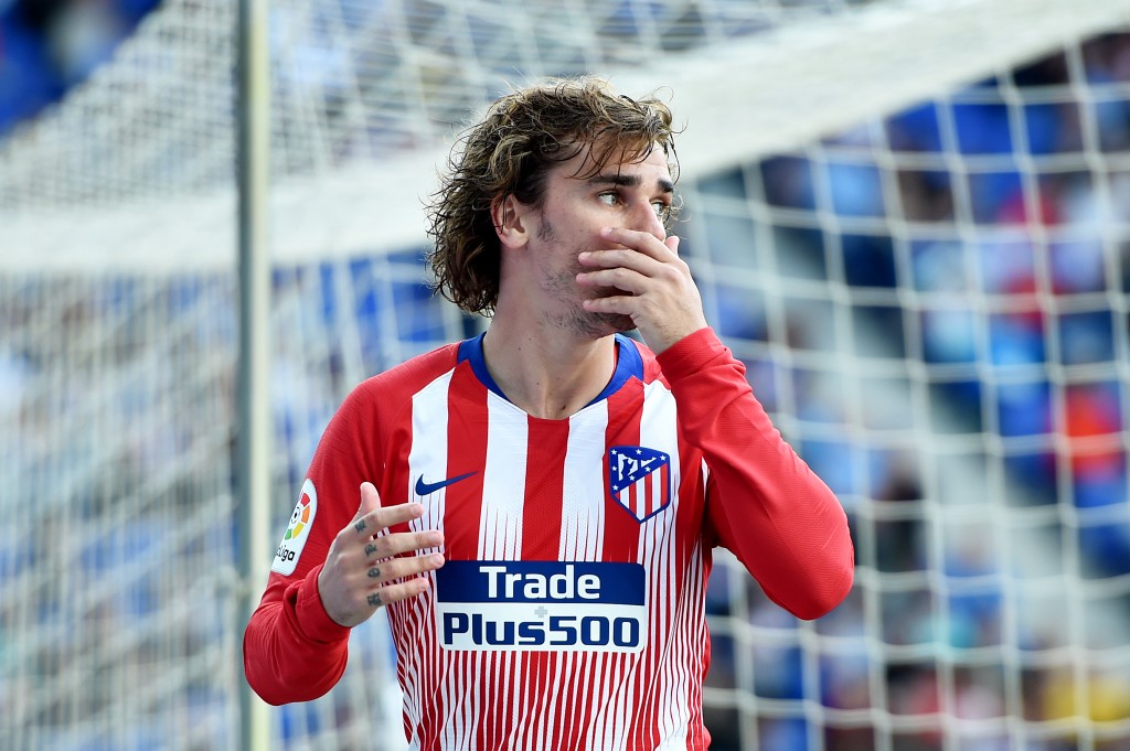 Griezmann con la maglia dell'Atletico Madrid