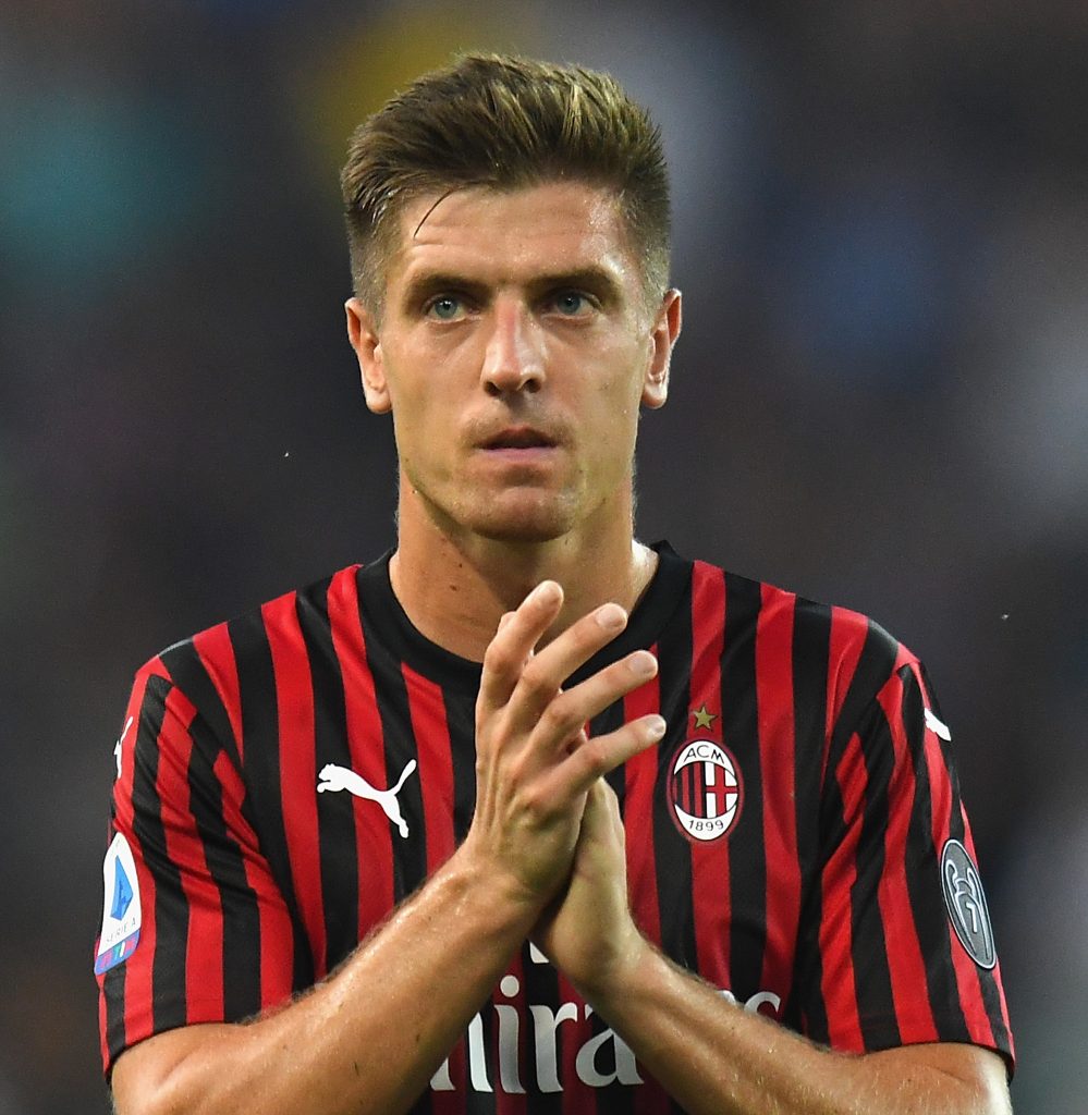 Piatek con la maglia rossonera