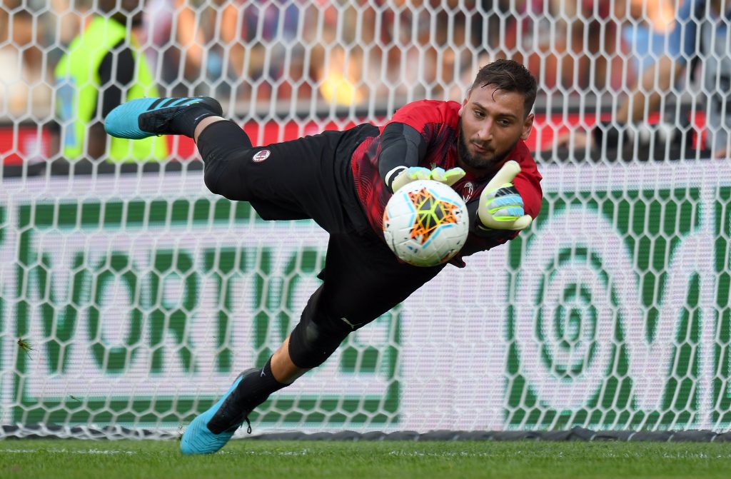 Donnarumma con la maglia del Milan