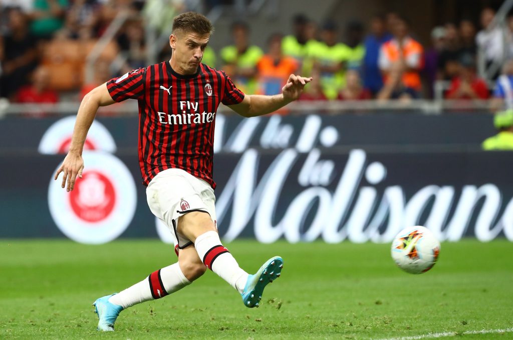 Piatek con la maglia rossonera