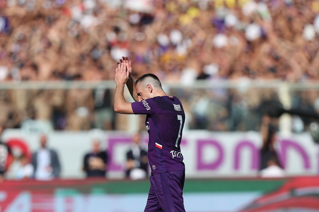 Frank Ribery con la maglia della Fiorentina