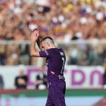 Frank Ribery con la maglia della Fiorentina