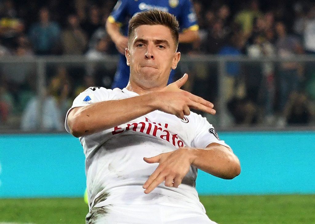 Piatek durante l'esultanza contro il Verona