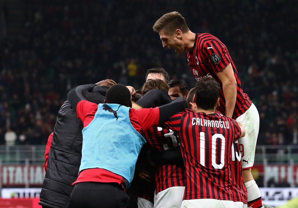 Il Milan festeggia la vittoria