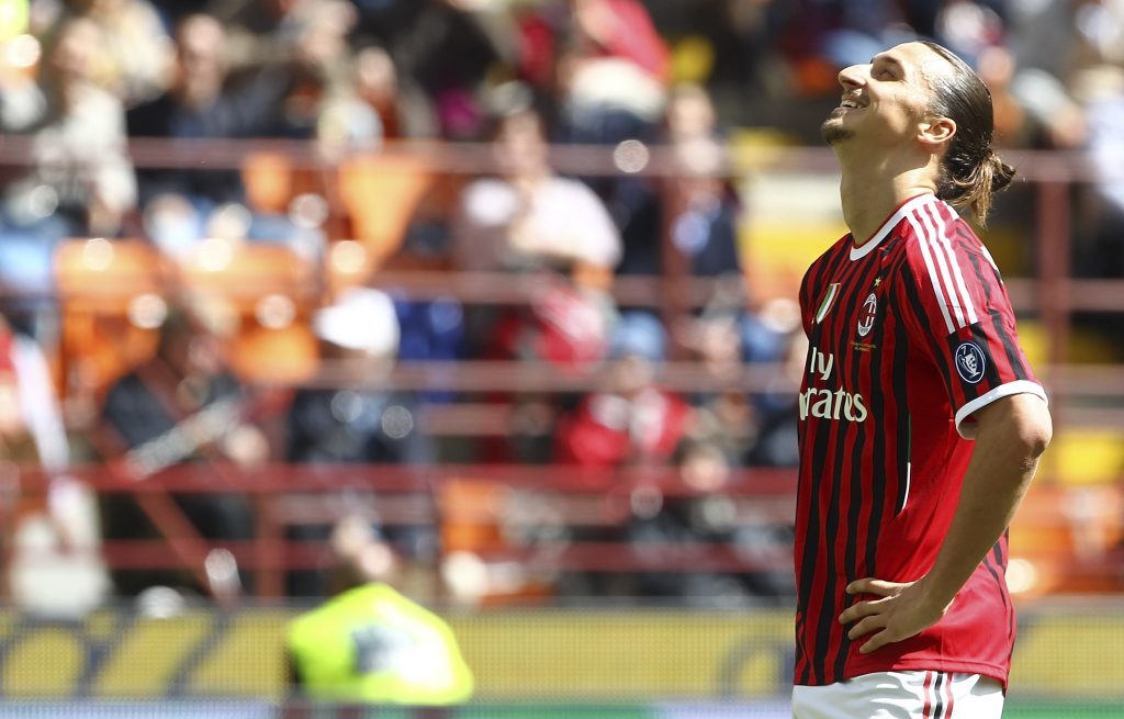 Ibrahimovic con la maglia del Milan