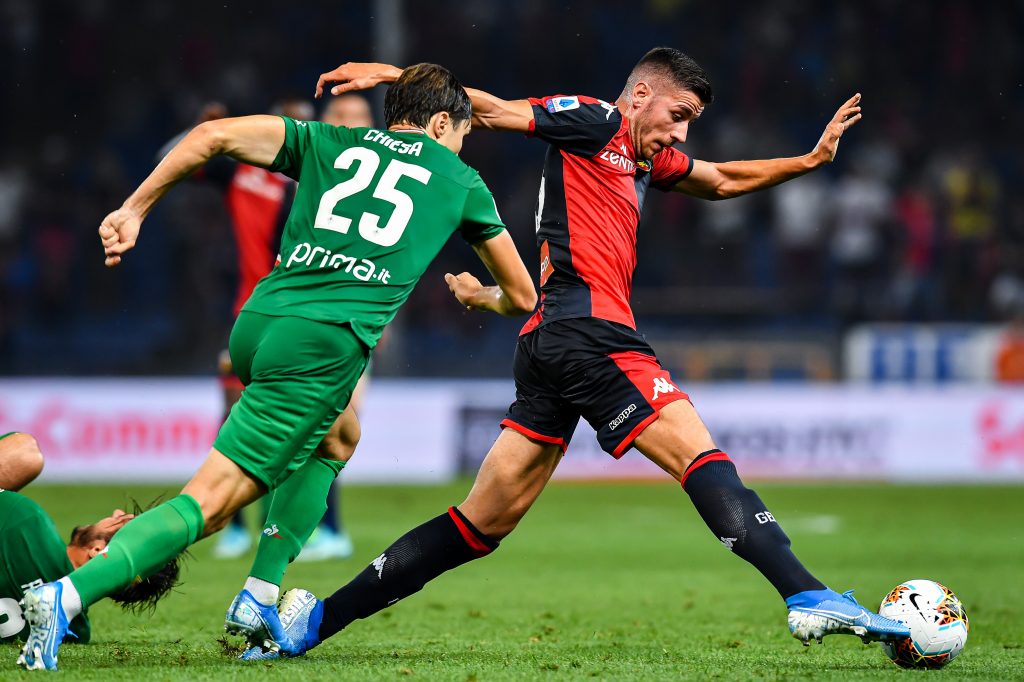 Ghiglione con la maglia del Genoa