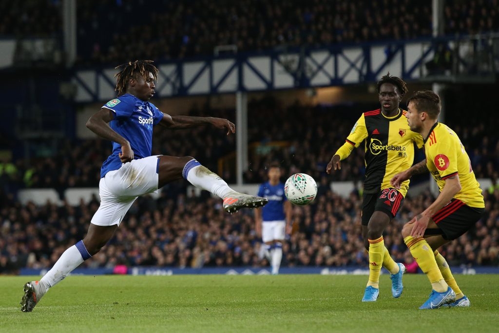 Moise Kean con la maglia dell'Everton
