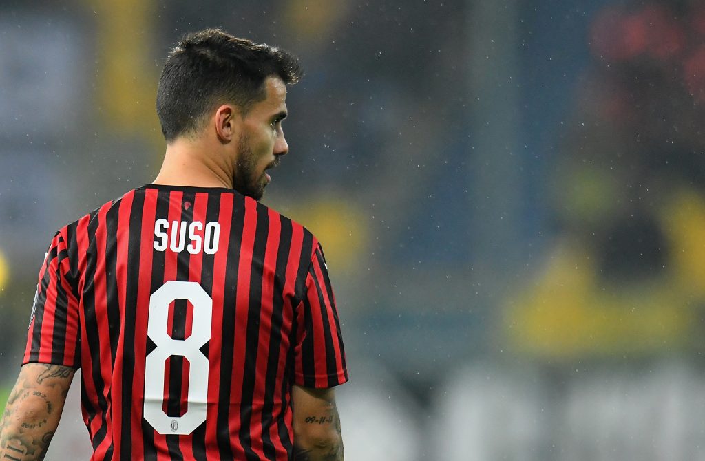 Suso con la maglia del Milan