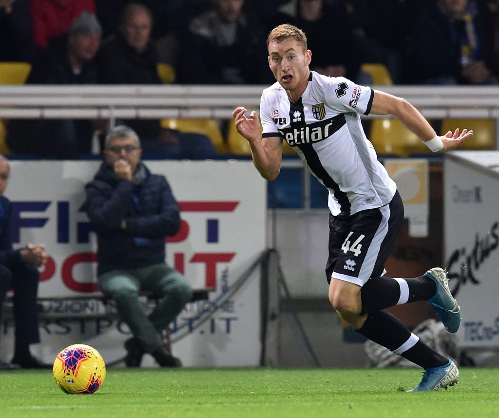 Kulusevski con la maglia del Parma