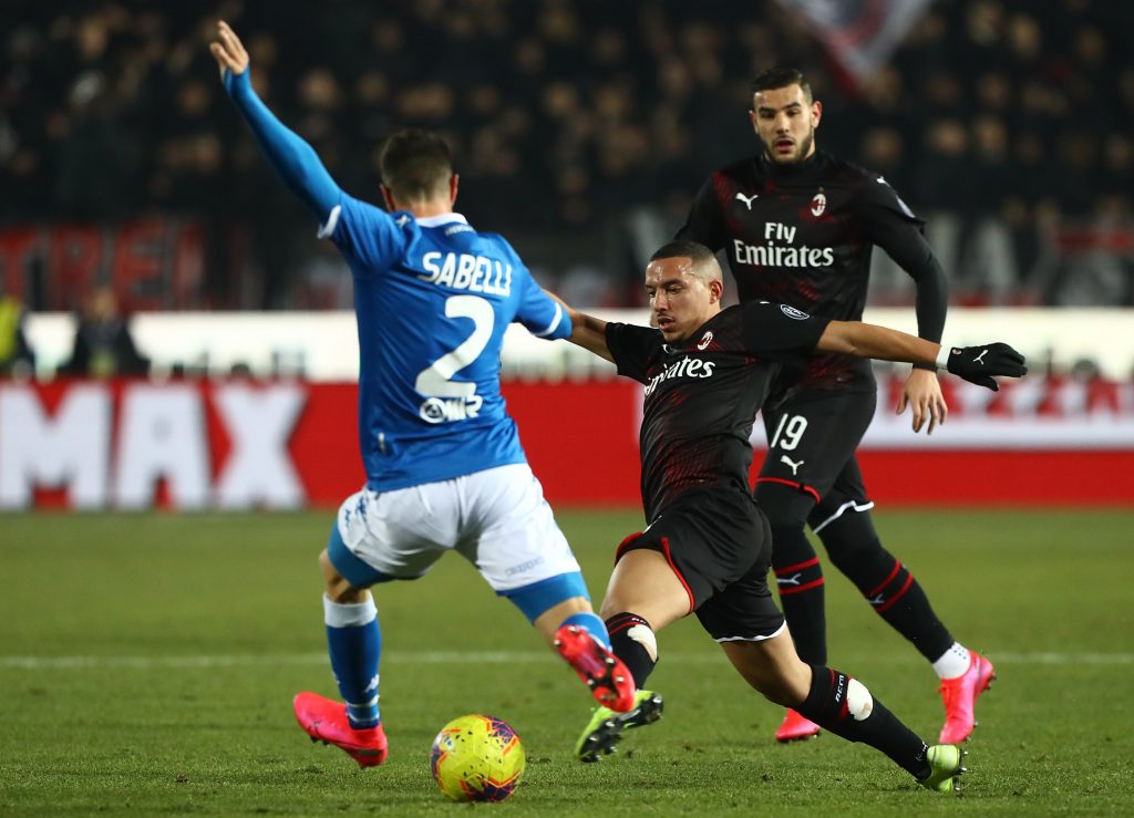 Azione di gioco Brescia-Milan
