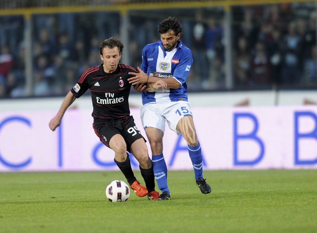Antonio Cassano con la maglia del Milan