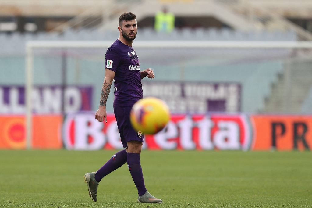 Cutrone con la maglia della Fiorentina