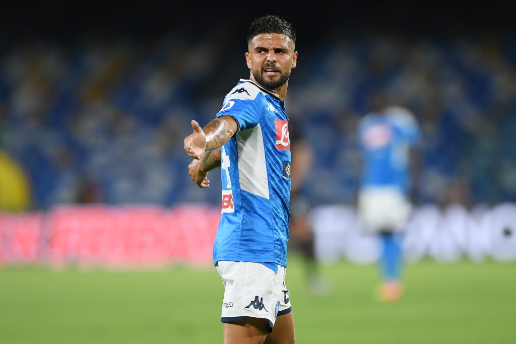 Insigne con la maglia del Napoli