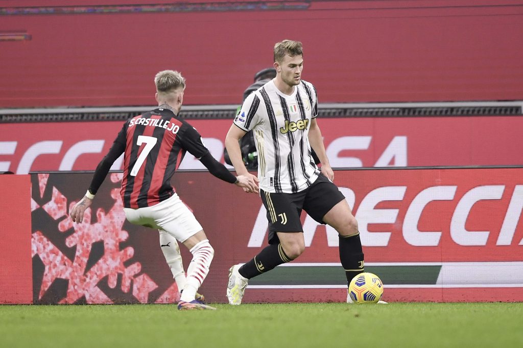 De Ligt della Juventus punta Castillejo del Milan
