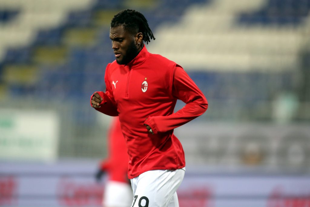 Franck Kessie durante l'allenamento pre partita di Cagliari-Milan