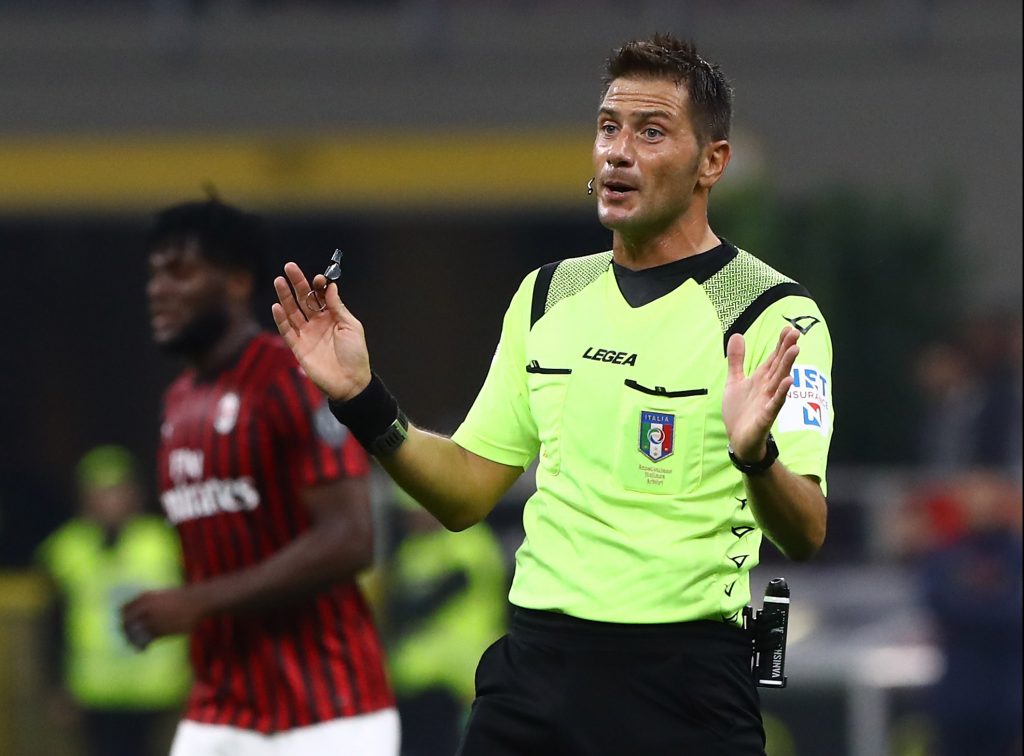 L'arbitro Fabrizio Pasqua della sezione di Tivoli