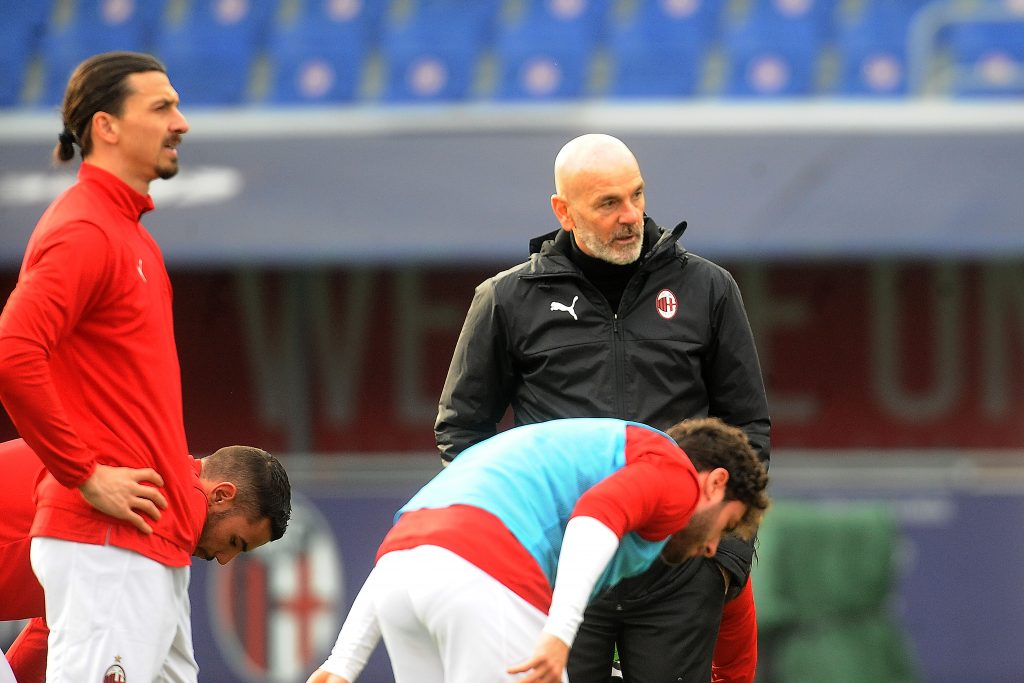 L'allenamento dei rossoneri sotto gli occhi di Pioli