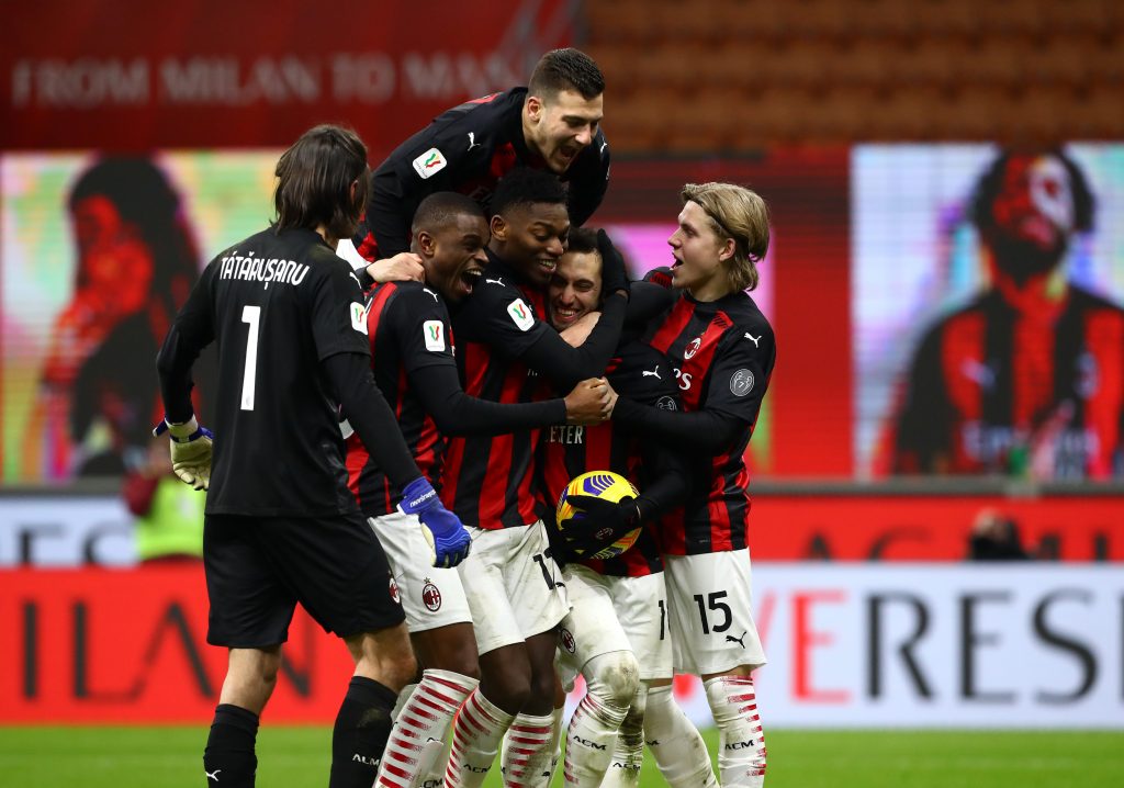 I festeggiamenti del Milan dopo la vittoria ai rigori contro il Torino