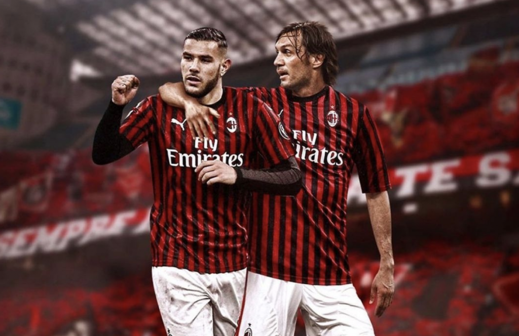 L'abbraccio virtuale tra Theo Hernandez e Paolo Maldini