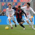 Un frame dell'ultima partita giocata al Dall'Ara dal Milan