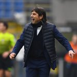 Antonio Conte, tecnico nerazzurro, durante il derby contro il Milan