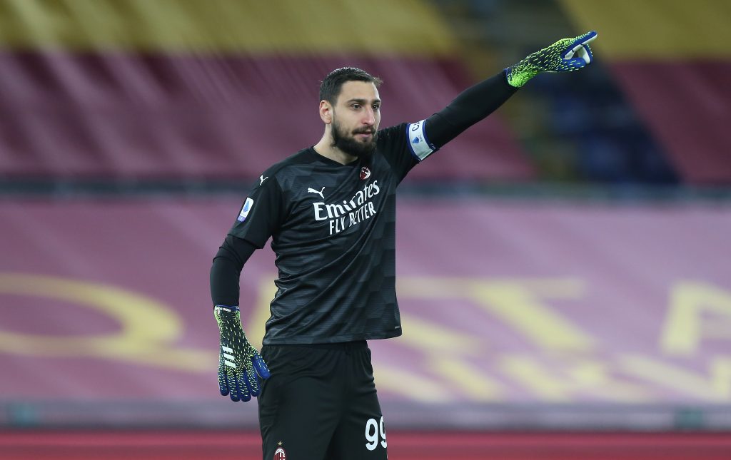 Donnarumma, capitano del Milan durante il match contro la Roma