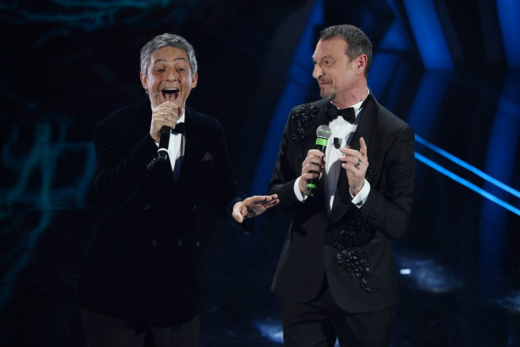 Fiorello e Amadeus durante la 70esima edizione di Sanremo