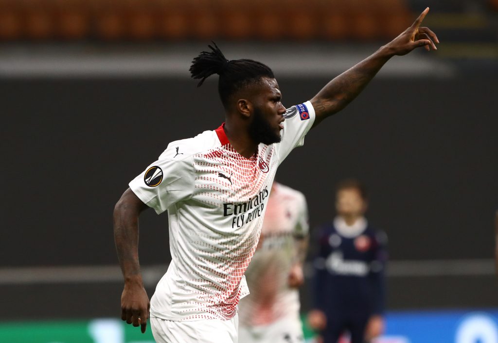 Kessie del Milan festeggia dopo il goal alla Stella Rossa