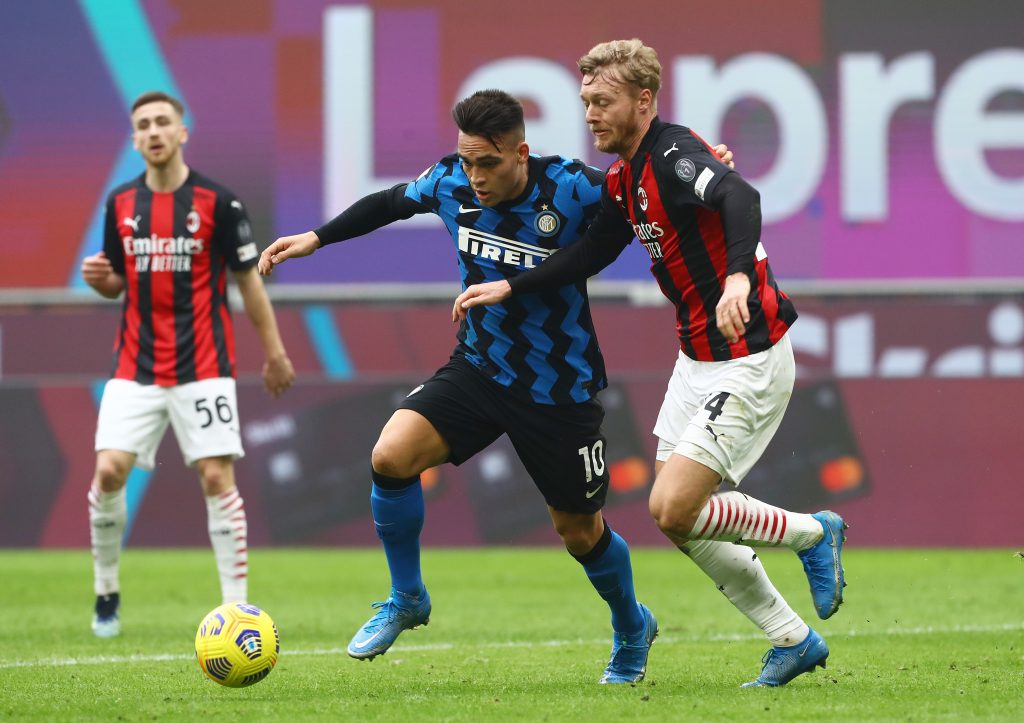 Lautaro e Kjaer nel derby