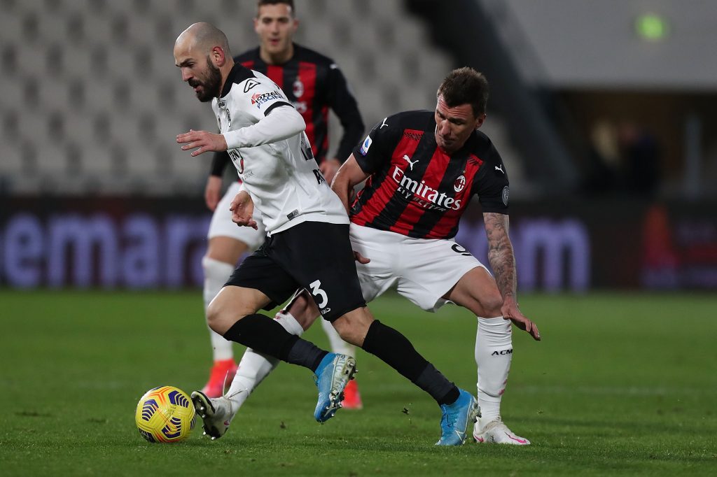 Mandzukic durante Milan-Spezia.