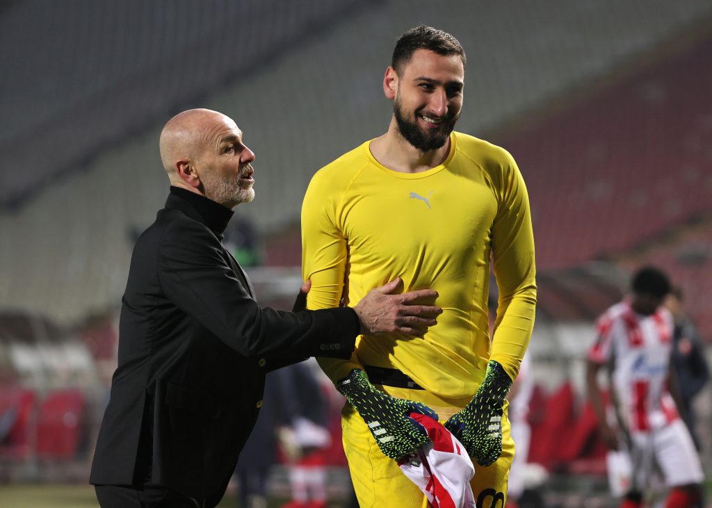 Stefano Pioli e Gigio Donnarumma