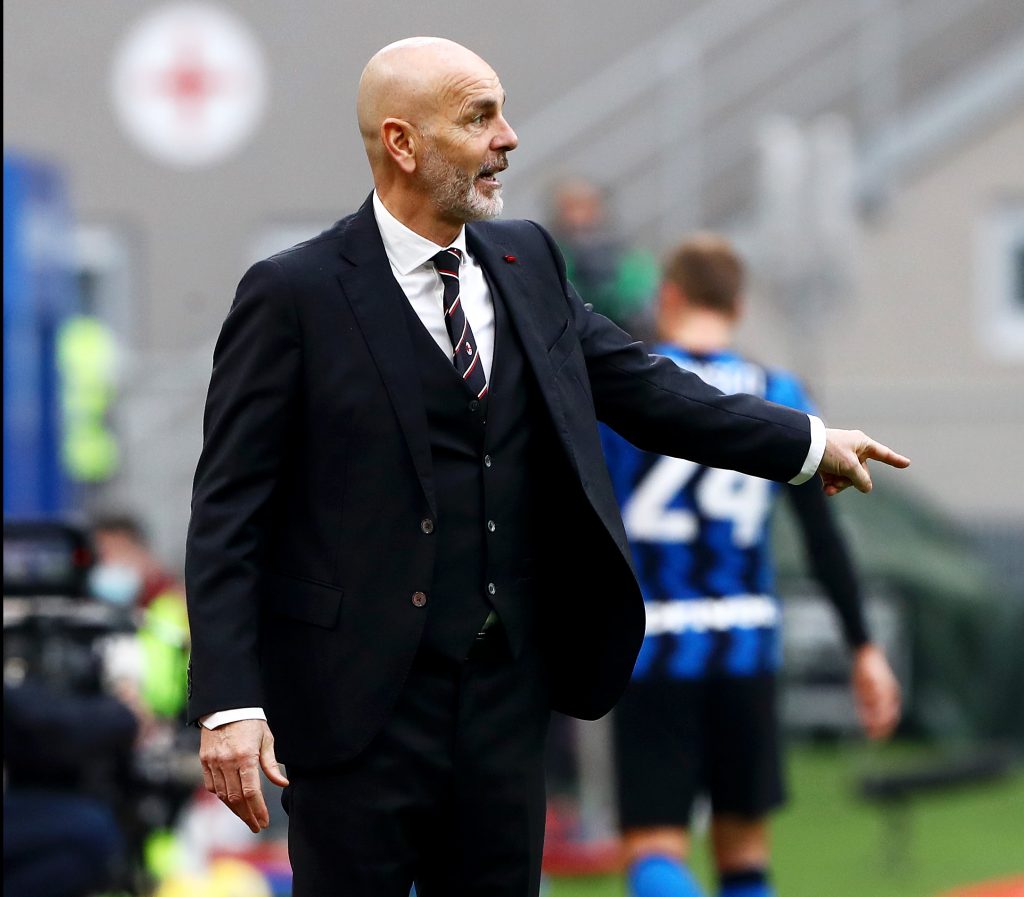 Stefano Pioli, allenatore del Milan, durante il derby