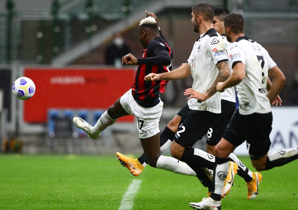 Rafael Leao in goal nella sfida tra Milan e Spezia