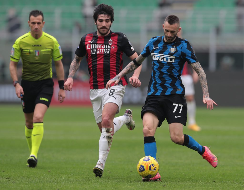 Tonali e Brozovic nel derby
