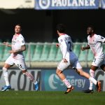 Calabria, Krunic e Tomori festeggiano il goal del bosniaco a Verona
