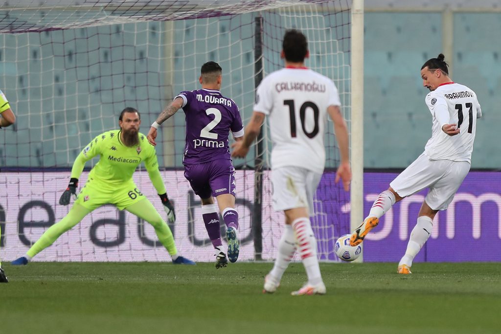 Il goal di Ibrahimovic in Fiorentina-Milan