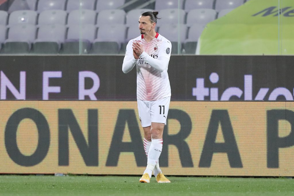 Zlatan Ibrahimovic con la maglia del Milan