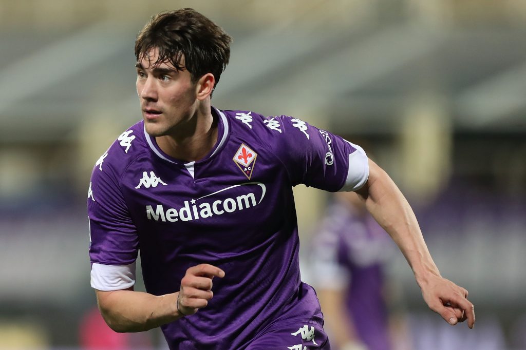 L'attaccante della Fiorentina Dusan Vlahovic