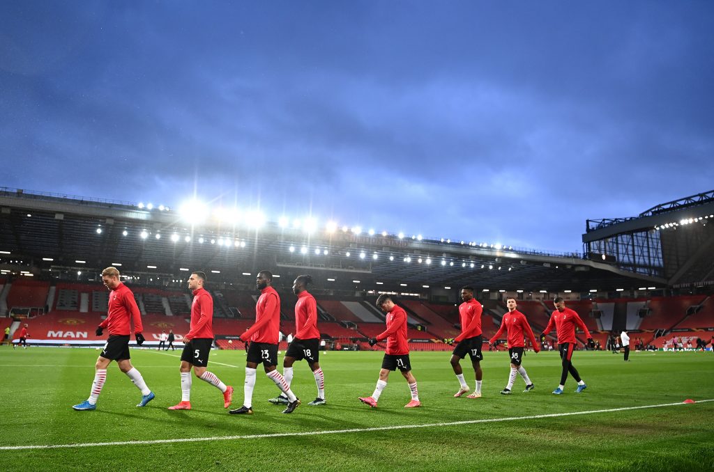 Il Milan si allena nel pre partita contro il Manchester United