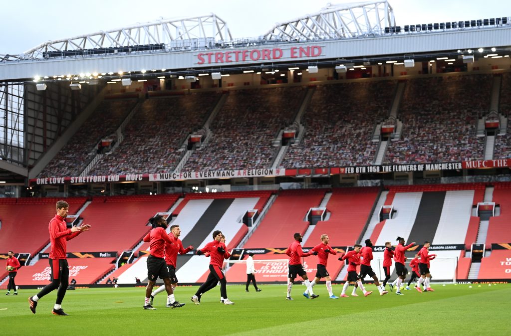 L'allenamento del Milan nel pre partita contro il Manchester United